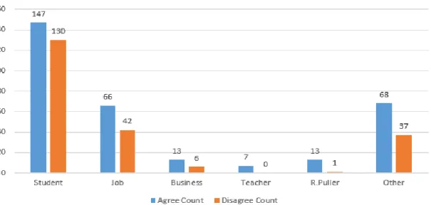 Figure 3.4.4.2: Agree or Disagree According to Occupation 
