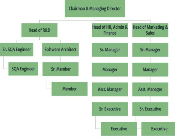 Figure 2.5.1: Organizational structure of DataSoft Systems Bangladesh Limited. 