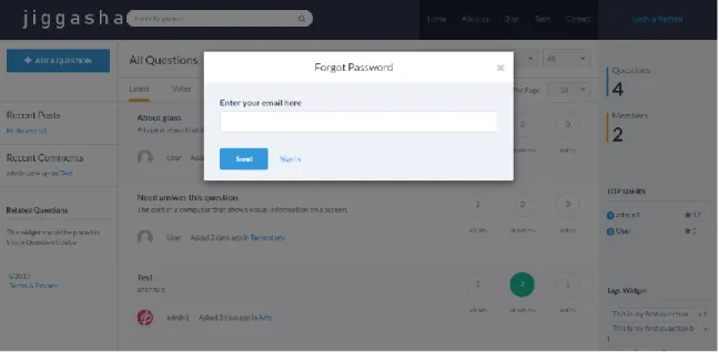 Figure 3.8: Forgot Password  User’s Profile 