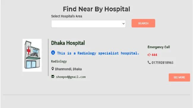 Figure 4.1.5: Hospital Page 