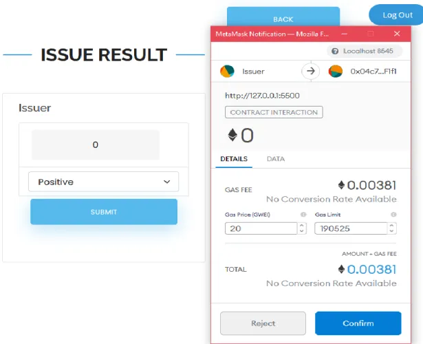 Figure 3.2.5: Issue Test Result 
