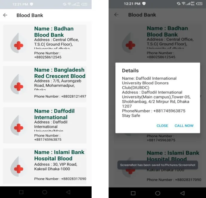Figure 2.0: service information  Figure 2.1: Phone call 