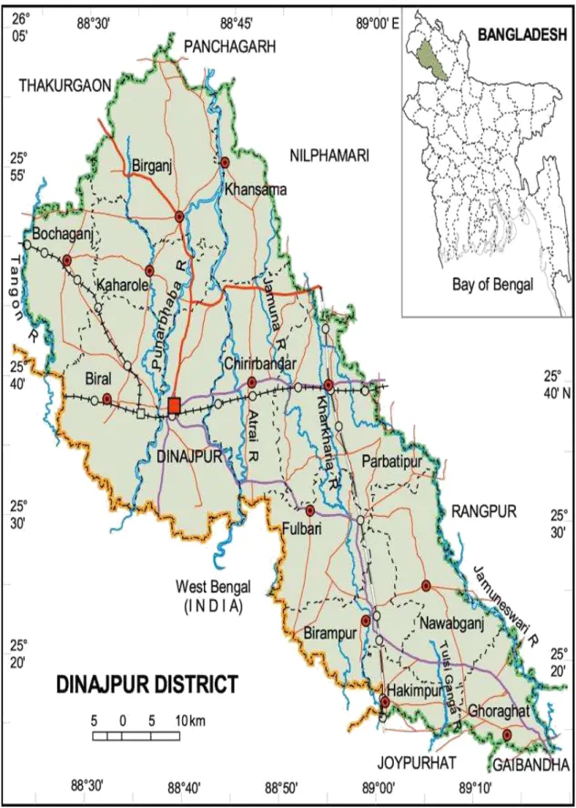 Figure 4.1: Map of Dinajpur district. 