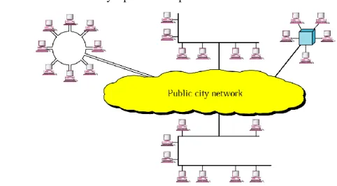 Figure 2: Metropolitan Area Network  Wide Area Network(WAN):  