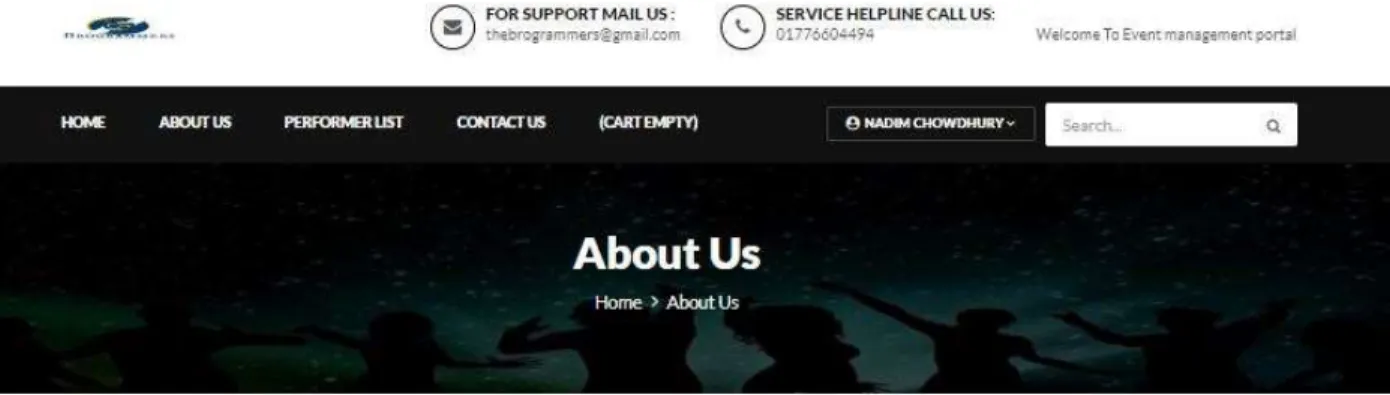 Figure 5.5.2: About Us Page 