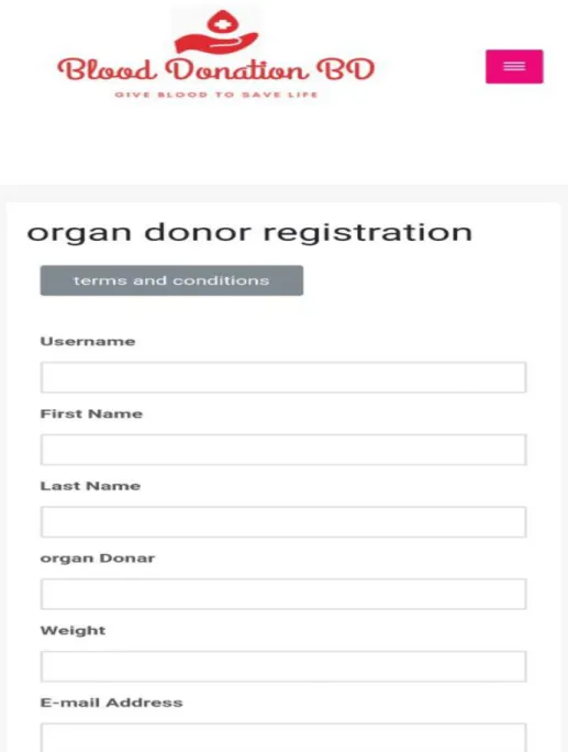 Figure 4.3: Organ Donor Registration. 