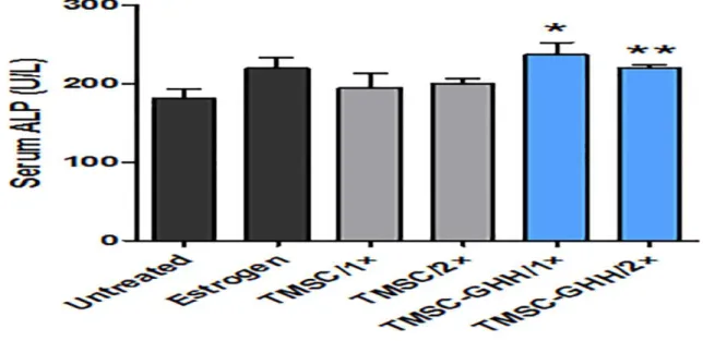 Figure 09: Serum Alkaline Phosphatase (ALP) level in OVX mice after 03 months (Kim et al., 2018)