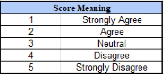 Table 2: Score Meaning 