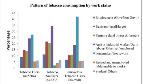 Figure 3.3.5: Tobacco consumption by occupational status 