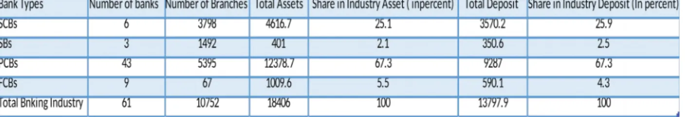Table 2.2: Market Size of the Private Banking Industry in Bangladesh 