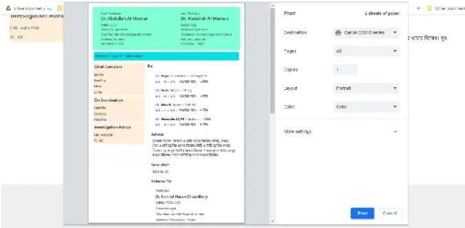 Fig 5.6: Prescription Print 