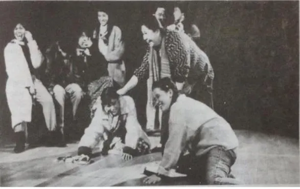 Fig. 7.  Some members of the cast of  DH  are shown enjoying one another’s company  during their stage rehearsal