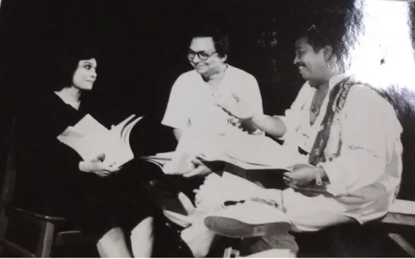 Fig. 1.  Nora Aunor, Ricardo Lee, and Soxy Topacio constitute the troika behind the production
