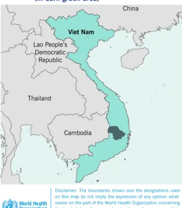 Figure 1.  Map of Viet Nam showing Dak Lak province  (in dark green area)
