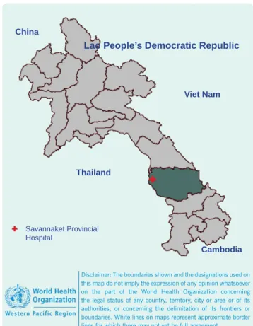 Figure 1. Location of study site, Savannakhet Province,  the Lao People’s Democratic Republic