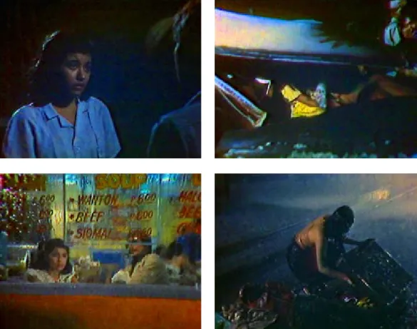 Figure 6.  Top: Baby tells Febrero that he had gotten her pregnant but is dismayed when he  erupts in anger, castigating her failure to use birth control; meanwhile in a car accident  nearby, one of the victims, a young girl, is hauled out of the wreck by 