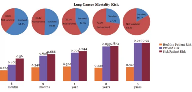Figure 6: A screenshot of the input form and results page of the Lung Cancer Outcome Calculator