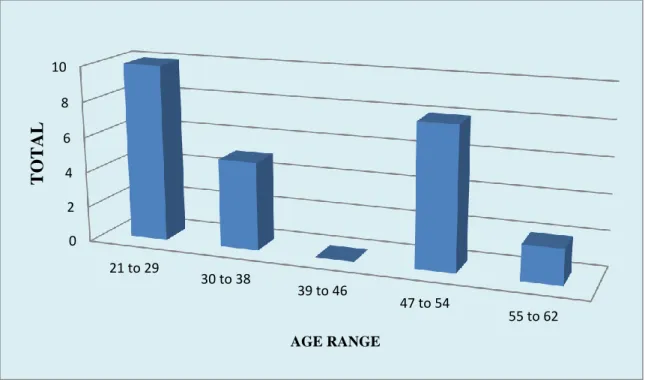 Figure 5. Graphical presentation of the age range of the respondent 