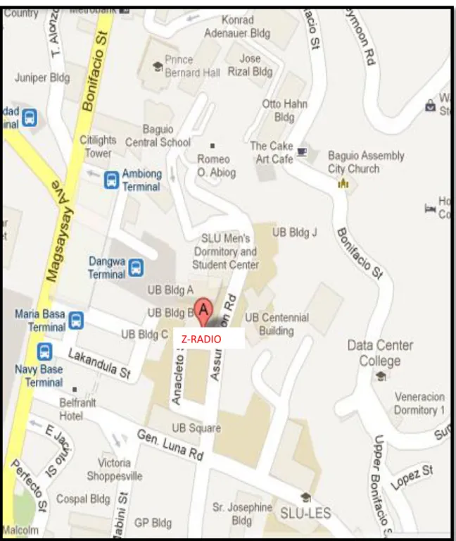 Figure 1. Map of Baguio City showing the locale of the study 