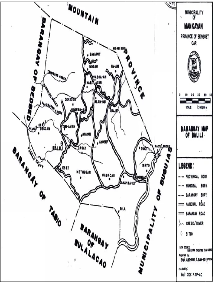 Figure 2. . Map of bar rangay Balili i showing its s different si tios  