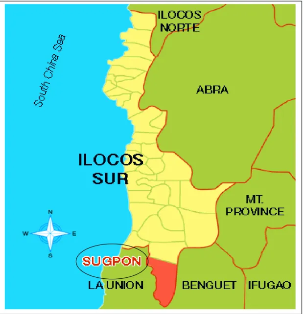 Figure 1. Map of Ilocos Sur showing the locale of the study 