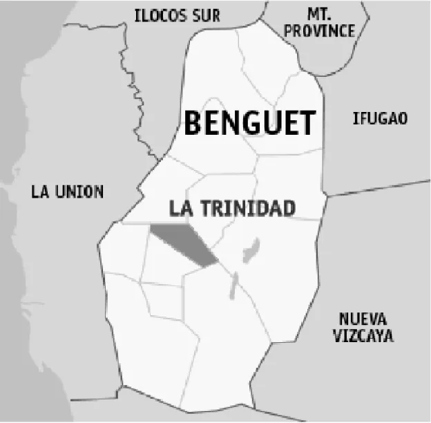 Figure 1. Map of Benguet showing the locale of the study 