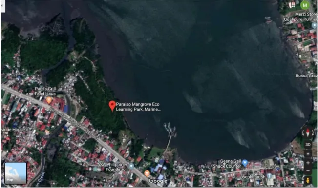 Figure 7.1. Satellite image of the location of PMELPMWS Paraiso Mangrove Eco  Learning Park
