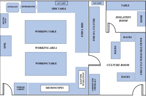 Figure 9. Halimbawa ng layout ng isang Natural Food Laboratory (Ayon sa guhit na orihinal ni G