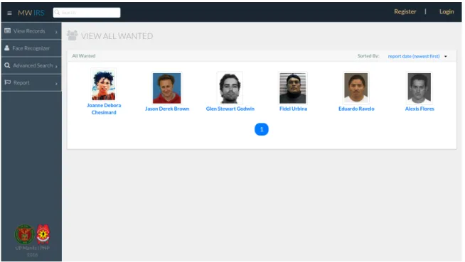 Figure 16: View All Wanted Page