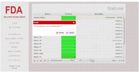 Figure 5.7: Delete department 