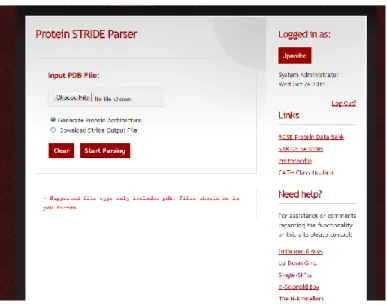 Figure 25. PDB File Parser Page in the existing system of SPTCGaD 