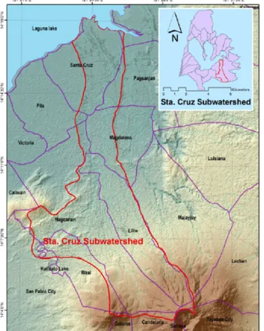 Figure 2. Map of Santa Cruz Subwatershed, Laguna, Philippines Source: Philippine GIS Clearinghouse (PhilGIS)
