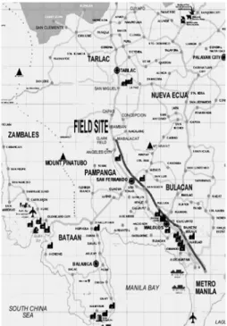 FIGURE 1. Location of the three villages marked “Field Site”