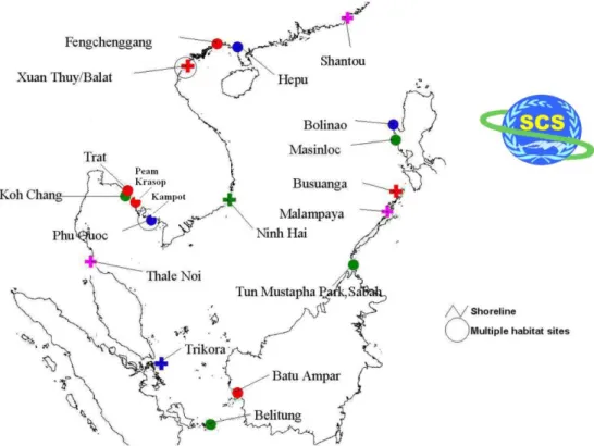 Figure 1 UNEP/GEF South China Sea Project Habitat Demonstration Sites 
