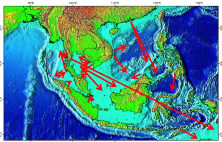 Fig. 1. Map of Southeast Asia showing the possible occurrence   of IUU fishing