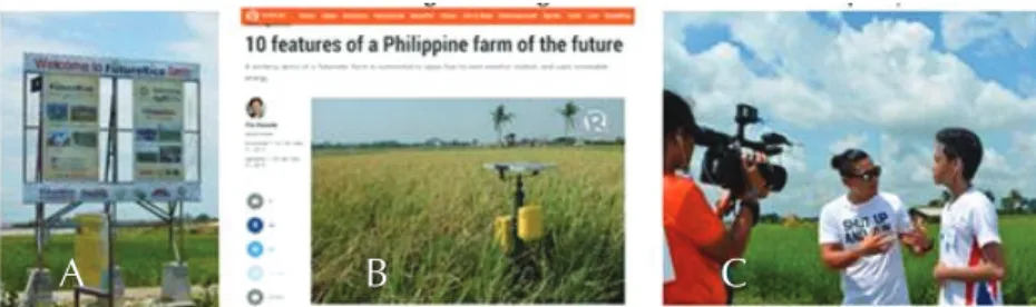 Figure 5. A) Billboard along Intan road, B) Rappler feature, and C) Biyahe ni  Drew feature (GMA News TV).