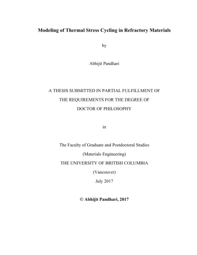 thesis submitted in fulfillment of the requirements