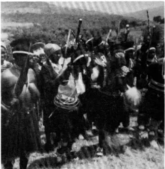Fig. 2. The gesture of ukukhomba  during the performance of the isi-  gekle  dance  by  the  umthimba at  the wedding ceremony