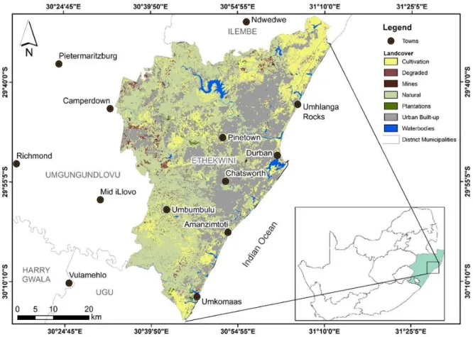 Figure 2.4. Land use distribution of the eThekwini District (data sourced from eThekwini  Water and Sanitation, 2019) 