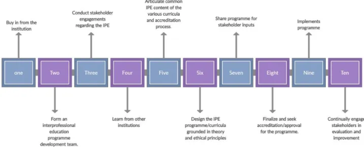 Figure  4  summarises  the  IPE  programme  development  processes  reported  in  the  included studies