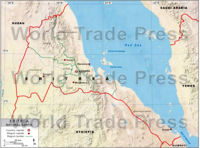Figure 1. Eritrea: Natural earth. From “World Trade Press,” 2012. (Google Maps) Reprinted  with permission.