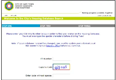 Figure 6.1 The City’s online housing database interface (accessed 28 January 2020) 