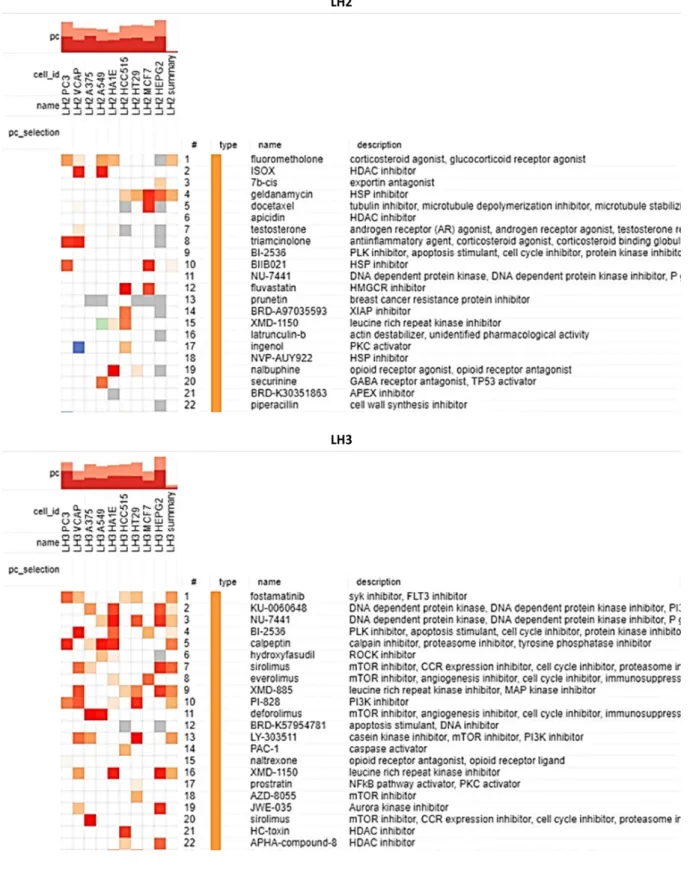 Figure  41.  Showing  the  top  ranked  CMap  compound  signatures  based  on  connectivity  score