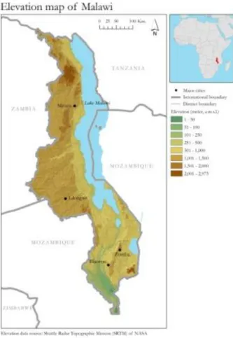 Fig 3. Map of Malawi, Source: http://www.masdap.mw/documents/281 