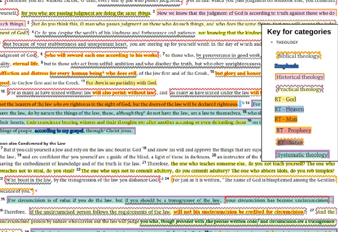 Figure 1-2:  Romans 2:1-28 text analysis 