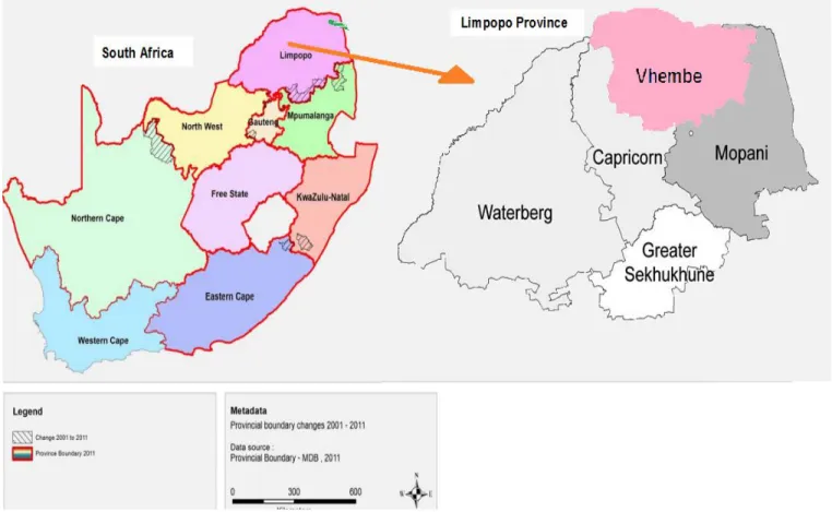 Figure 3. A map of Limpopo Province source: www.googlemaps  3.1.2 Socio economic characteristics of the study area 