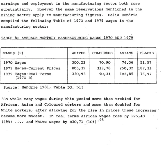TABLE  8:  AVERAGE  MONTHLY  MANUFACTURING  WAGES  1970  AND  1979 