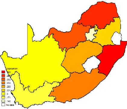 Figure 2: Provincial Deprivations by Indicator: Anxiety and Uncertainty 