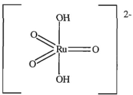 Figure 1.5.1. Structure of the ruthenate anion trans-[Ru03(OH)2f [71].