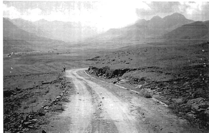 Figure 5.1 :  A regularly mail1tained rum!  road  using labour-based  methods.  in Lesolho
